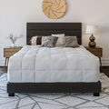 Black Faux Leather Upholstered Platform Bed Frame, Twin Z43658