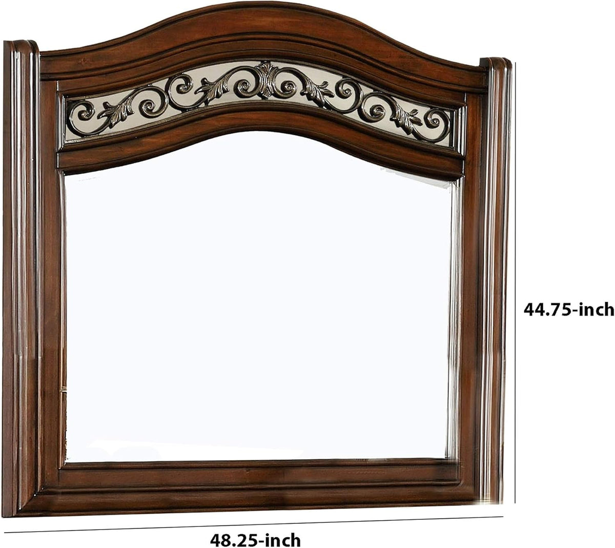 Wooden Mirror with Carvings and Molded Details E995