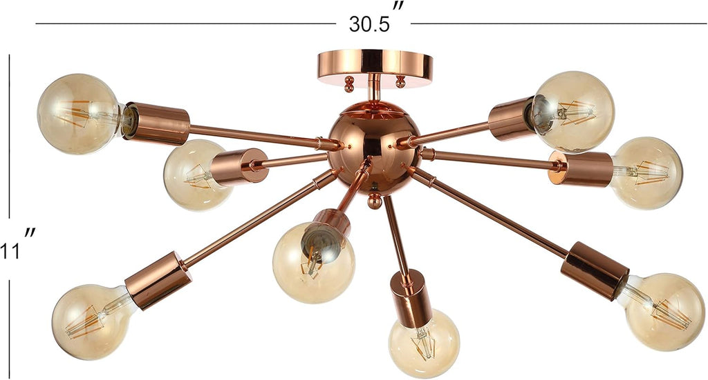 Copper 8 Sputnik Metal LED Flush-Mount N619