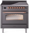 36 Induction Range with Electric Oven in Matte Graphite F379