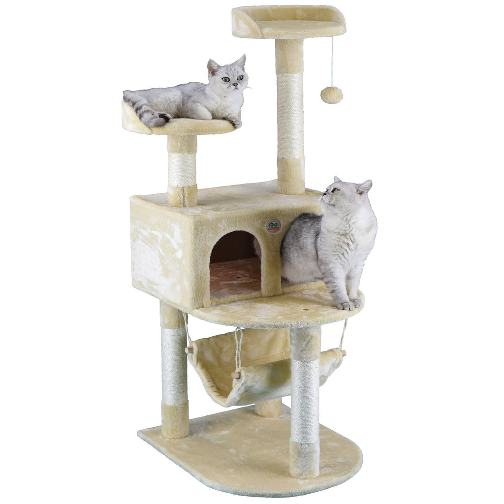 Beige 54 in. Cat Tree Condo Furniture R9927