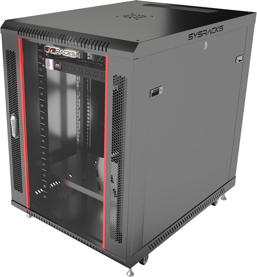 15U 35 inch Deep Lockable Server Rack Cabinet on Casters Z86625
