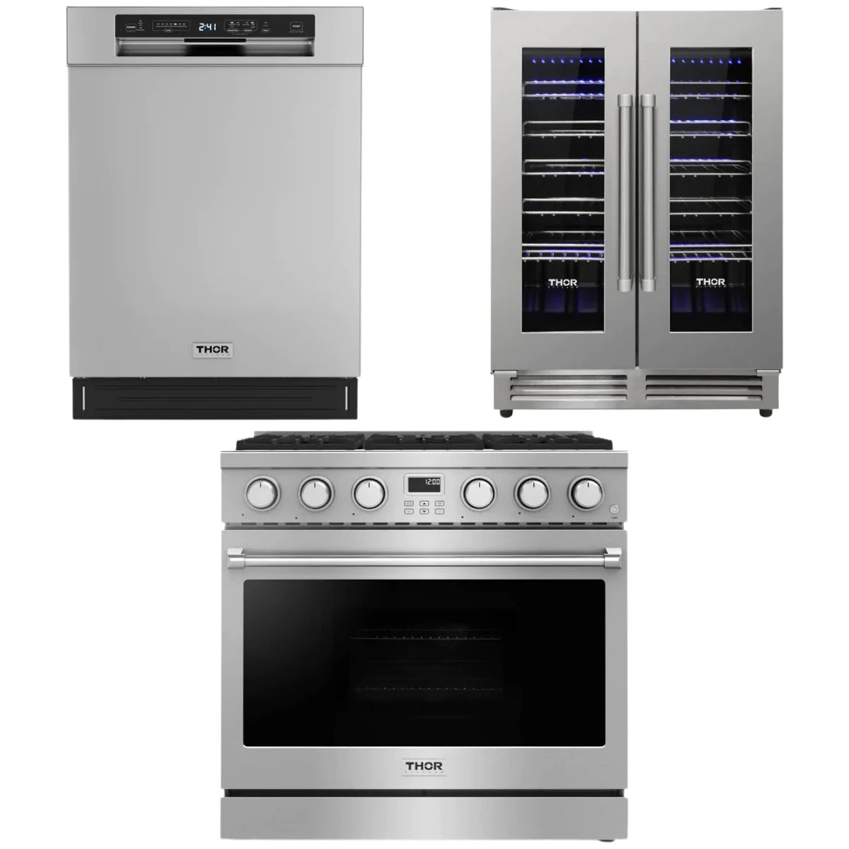 36 Gas Range, Dishwasher and Wine Cooler V544438