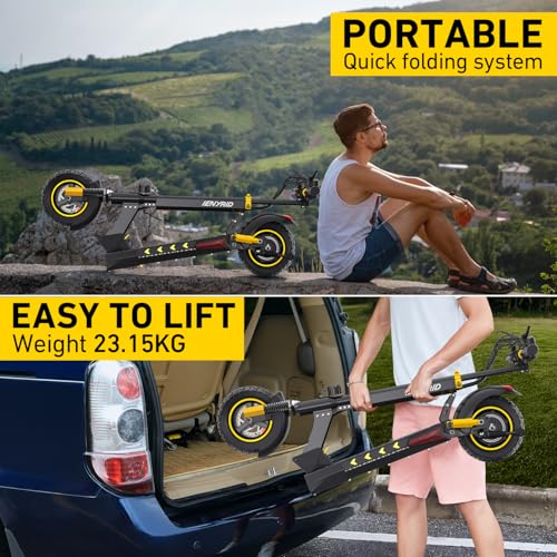 800W Motor 10" Pneumatic Tire Foldable Electric Scooter with Seat N453