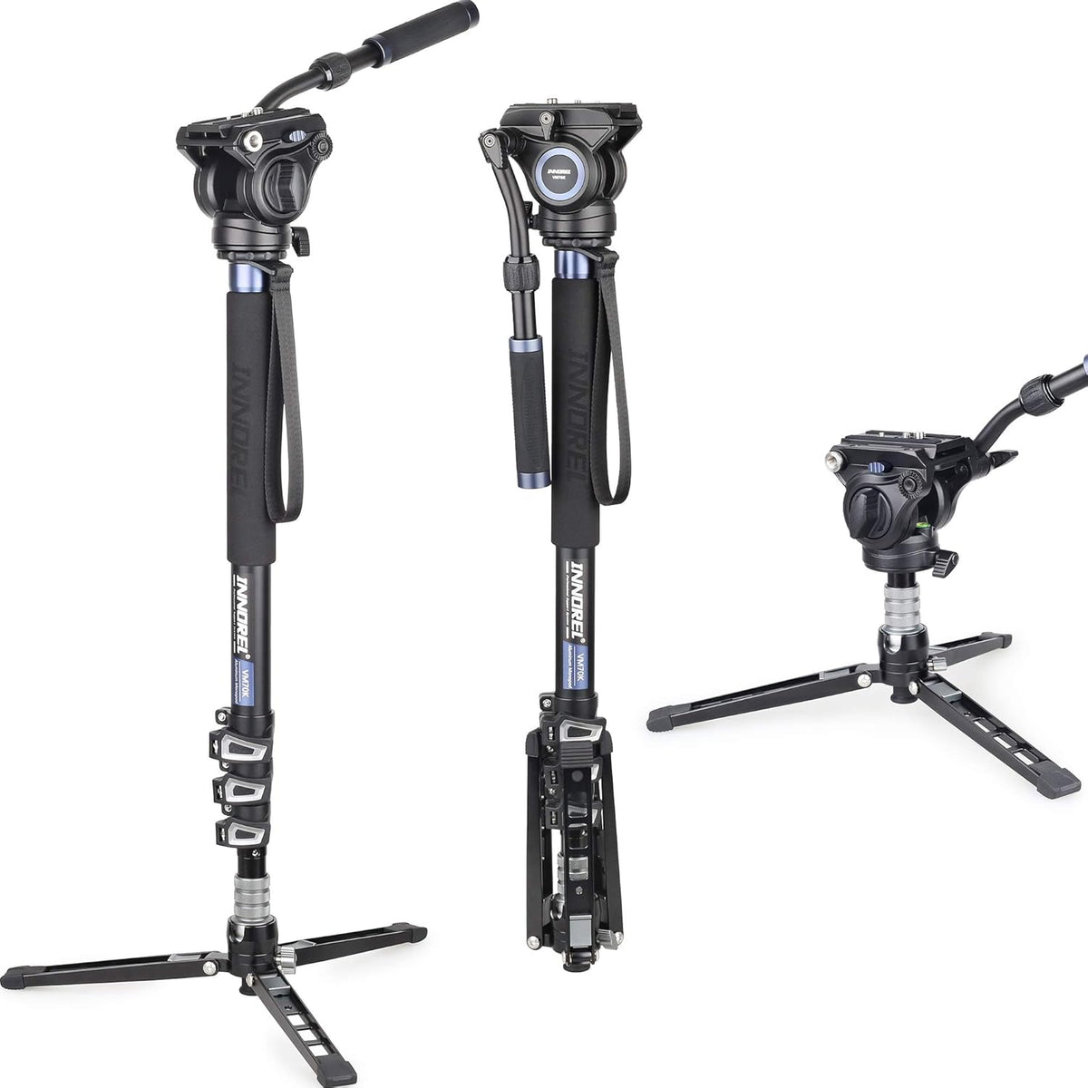 Video Monopod Kit with Aluminum Fluid Head and Tripod Base F410162