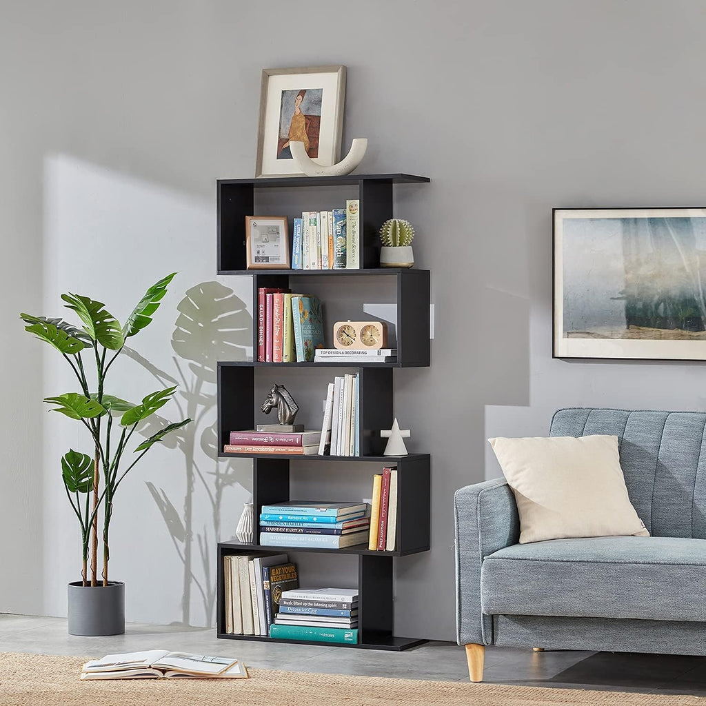 5-Tier Grey Wood Bookshelf H54445