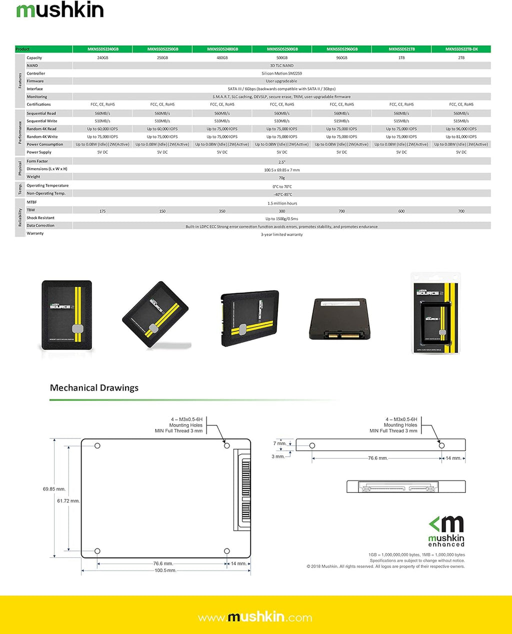 2TB 2.5 Inch SATA III Internal Solid State Drive X879348