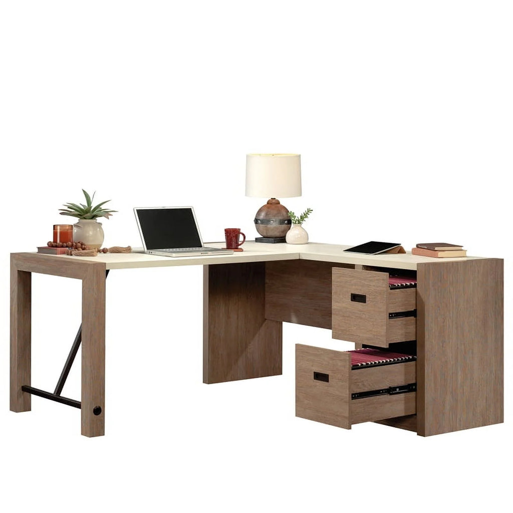L-Desk in Brushed Oak Finish V3190