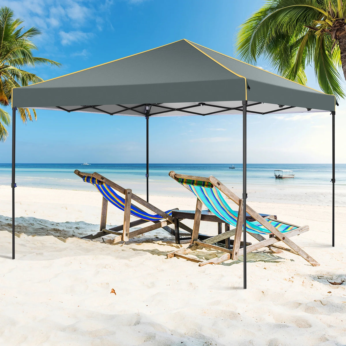 10' x 10' Pop up Canopy with 4 Removable Sidewalls and Carry Bag A5405