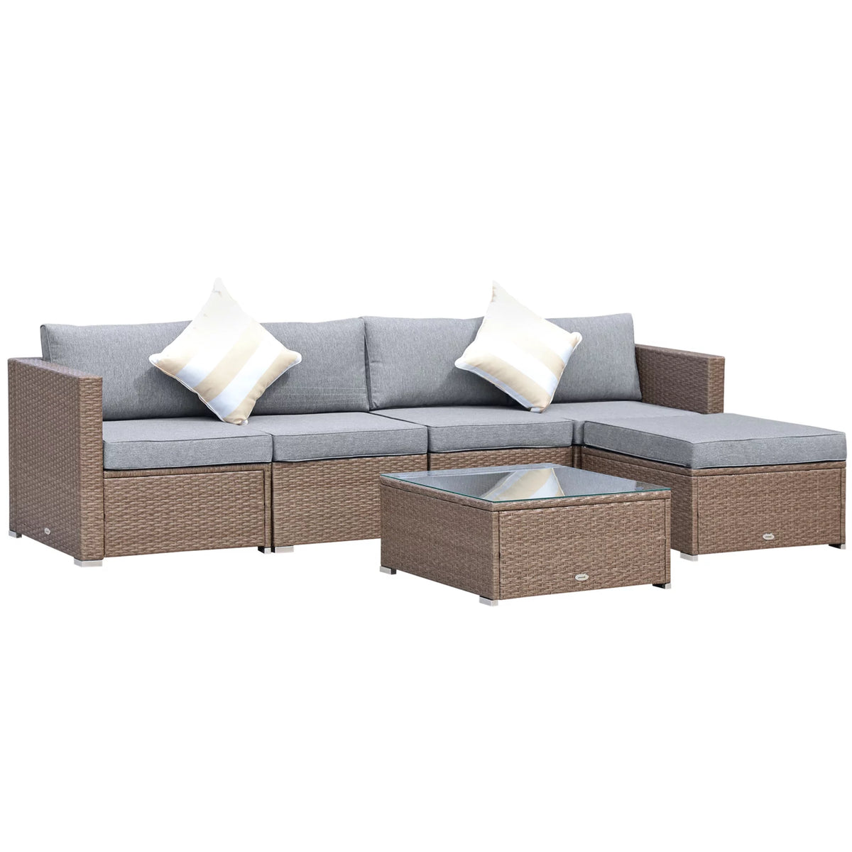 6-Piece Outdoor Patio Rattan Wicker Furniture Set with Cushion Z2746