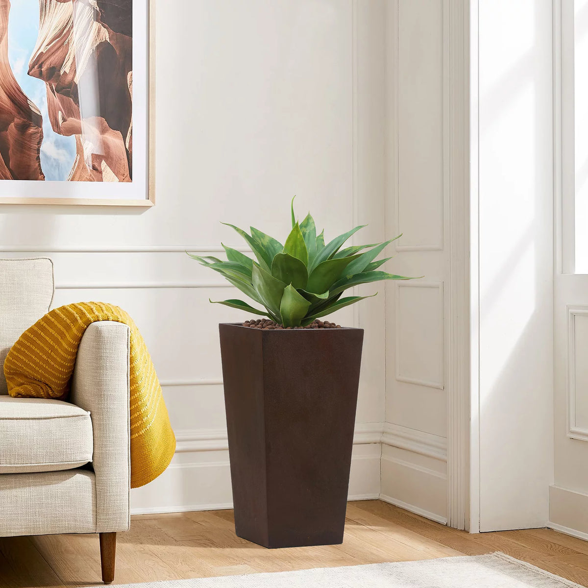 Rustic Brown Tall Tapered Planter B4085