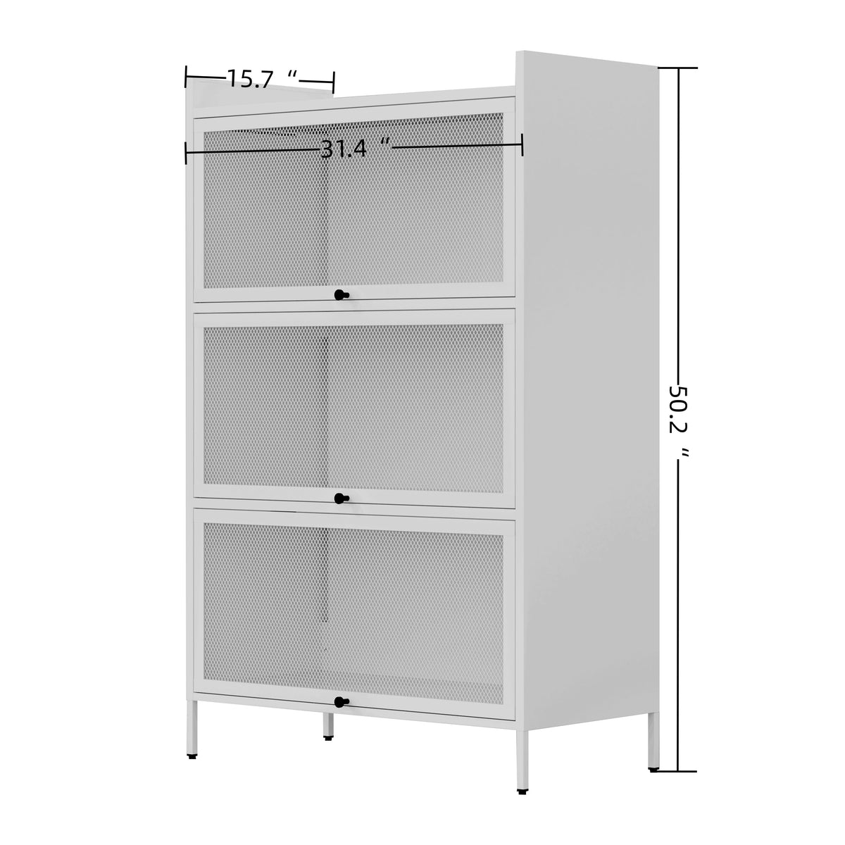 White 3-Tier Buffet Cabinet N6224