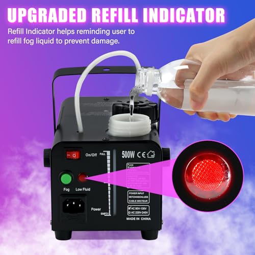 500W Fog Machine with LED Lights and Remote Control Q61529