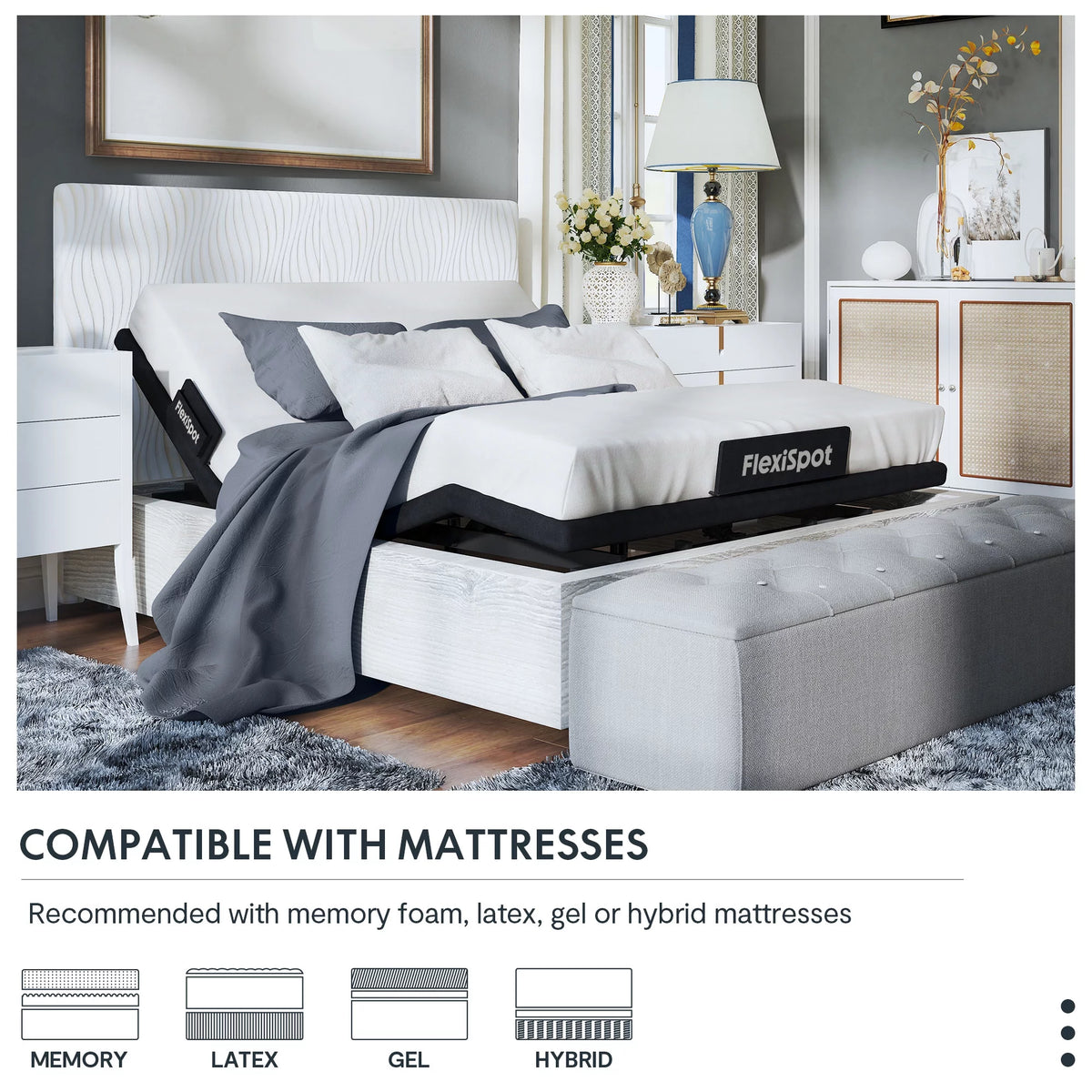 Twin XL Adjustable Bed Frame with Wireless Remote E505538