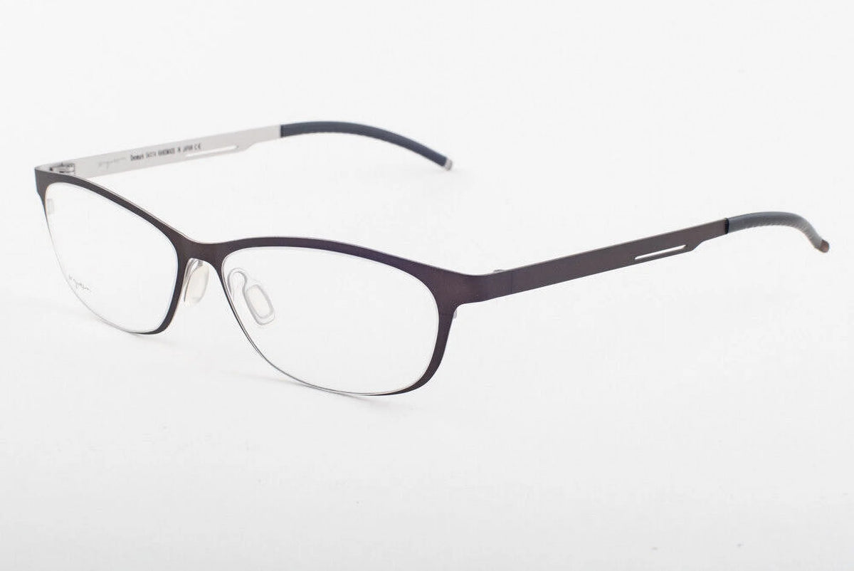 Matte Brown Matte Silver Titanium Eyeglasses 54mm A8950