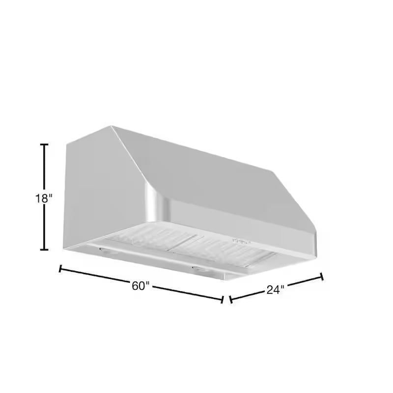 60 in. 1300 CFM Convertible Under Cabinet Range Hood in Stainless Steel K277298