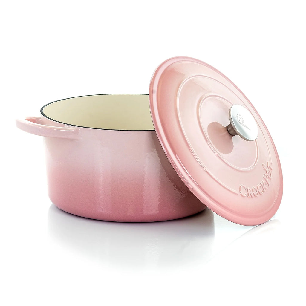 2 Piece 5 Quarts Enameled Cast Iron Dutch Oven Blush Pink P5757