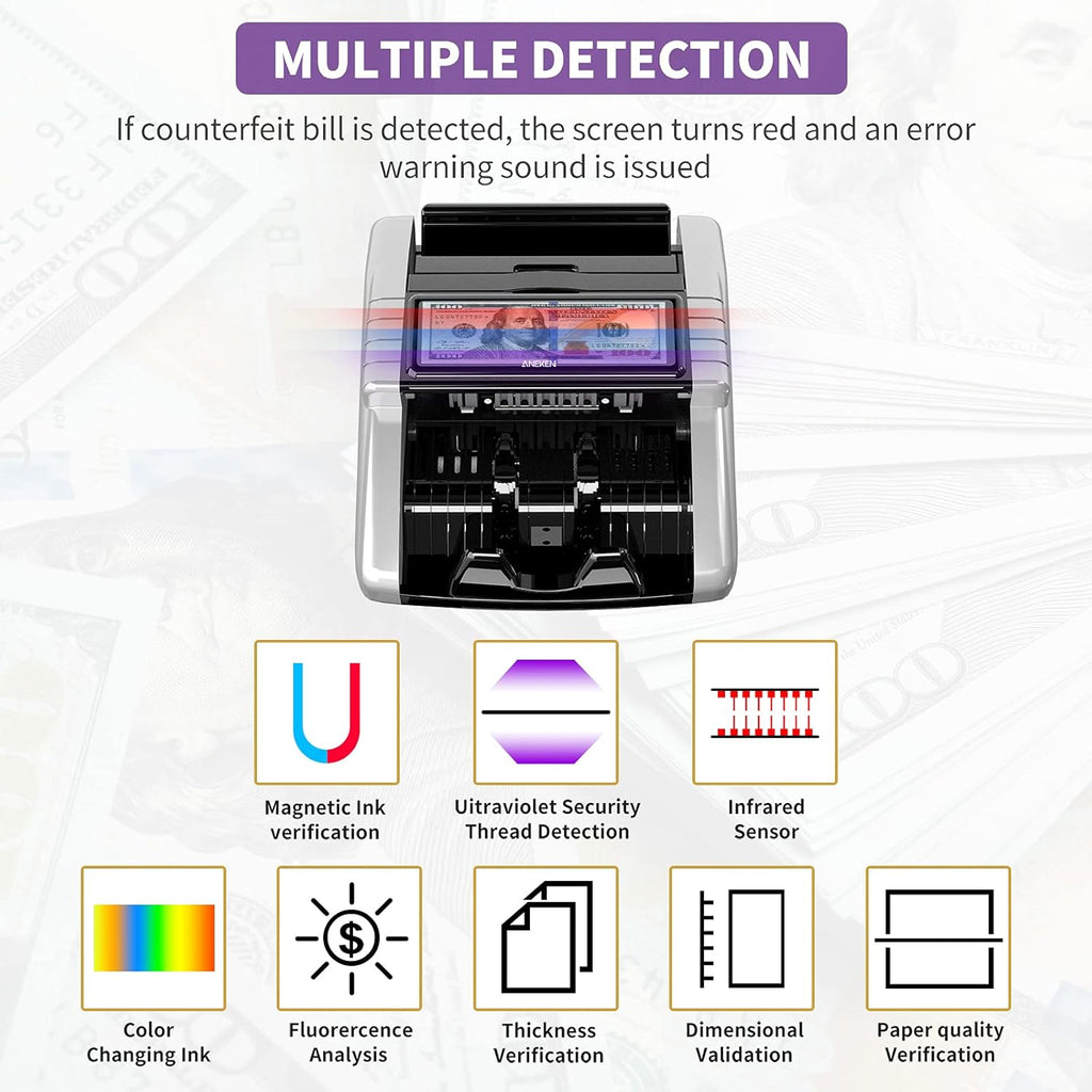 Money Counter Machine with Value Count and Counterfeit Detection L396