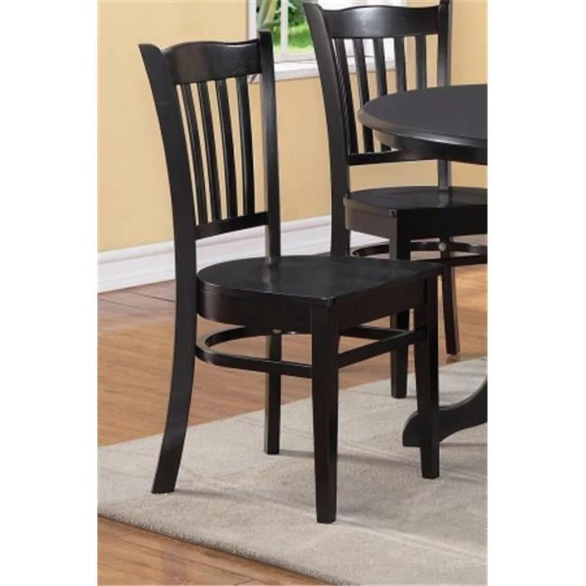 Black Wood Dining Chair Pack of 2 P5484
