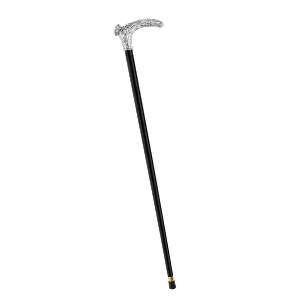 Silver Stag Horn Replica Walking Cane with Black Beechwood Shaft H753424
