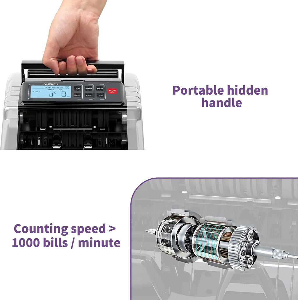 Money Counter Machine with Value Count and Counterfeit Detection L396