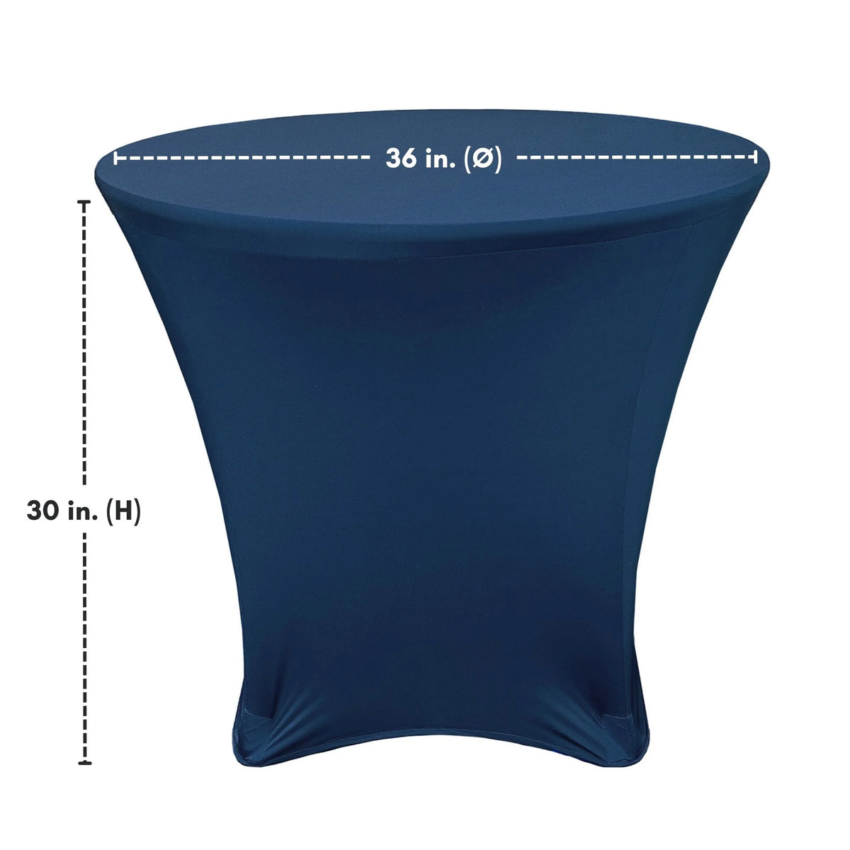 36 x 30 Inch Round Stretch Spandex Table Cover Navy Blue S830685
