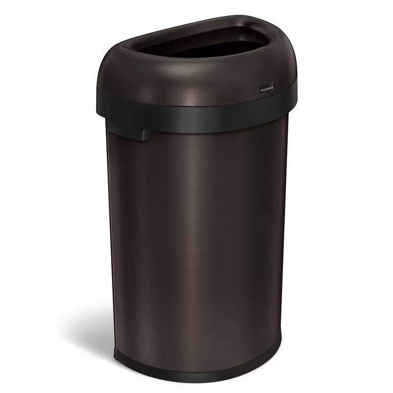 Semi-Round Lift-Off Lid 15.9 gal Stainless Steel Trash Can S561960