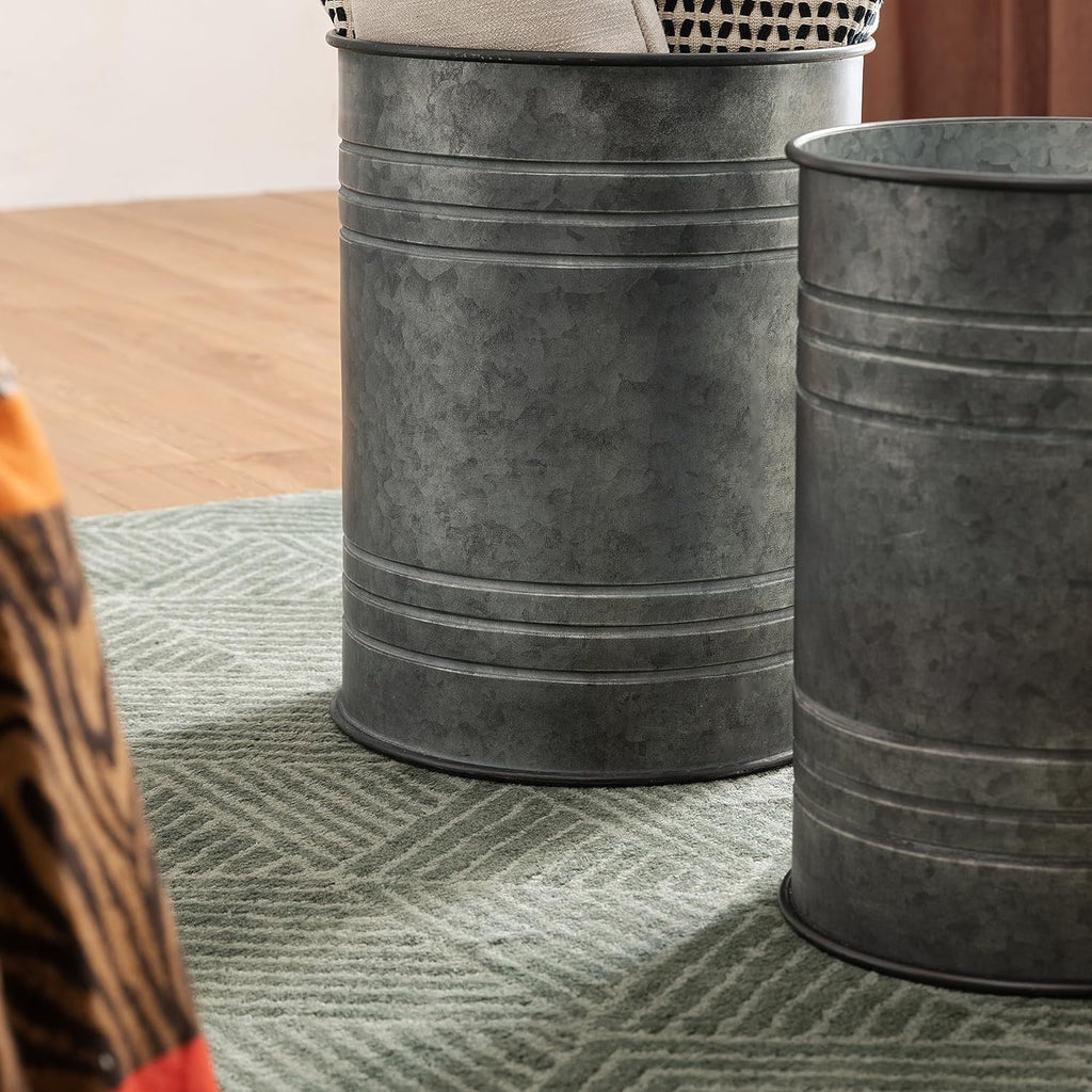 Grey Storage Ottoman and Nesting Table Set of 2 G272683