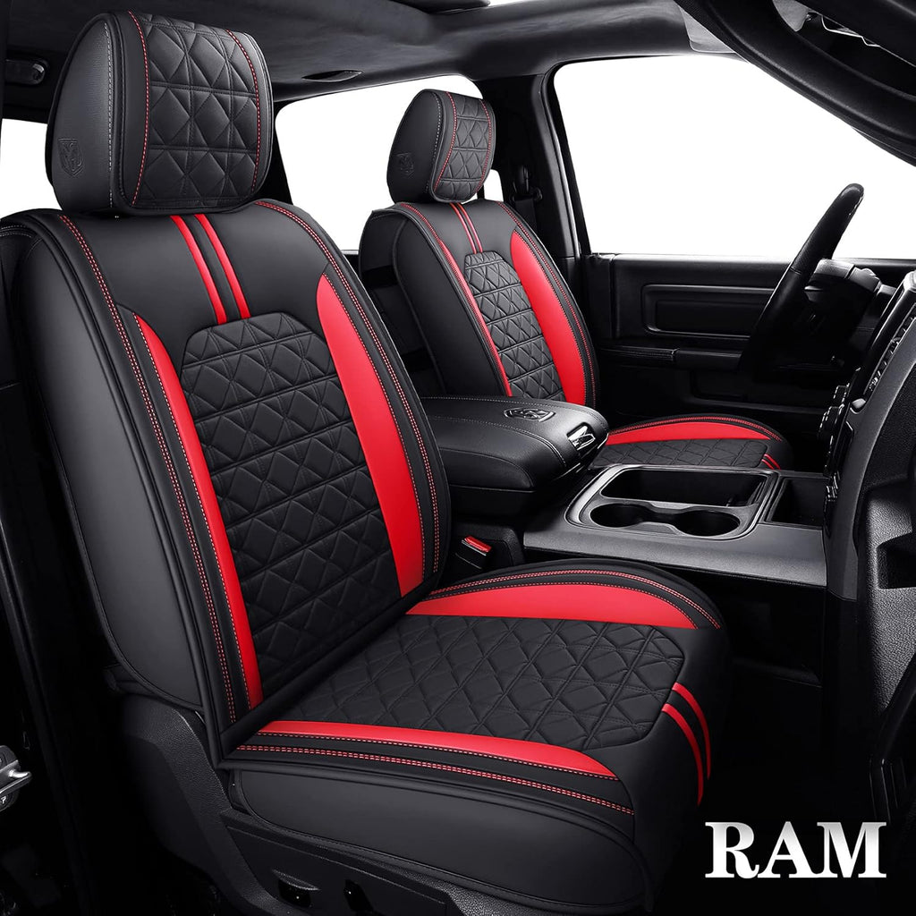 Waterproof Leather Seat Covers 5 PCS Full Set Black Blue U226