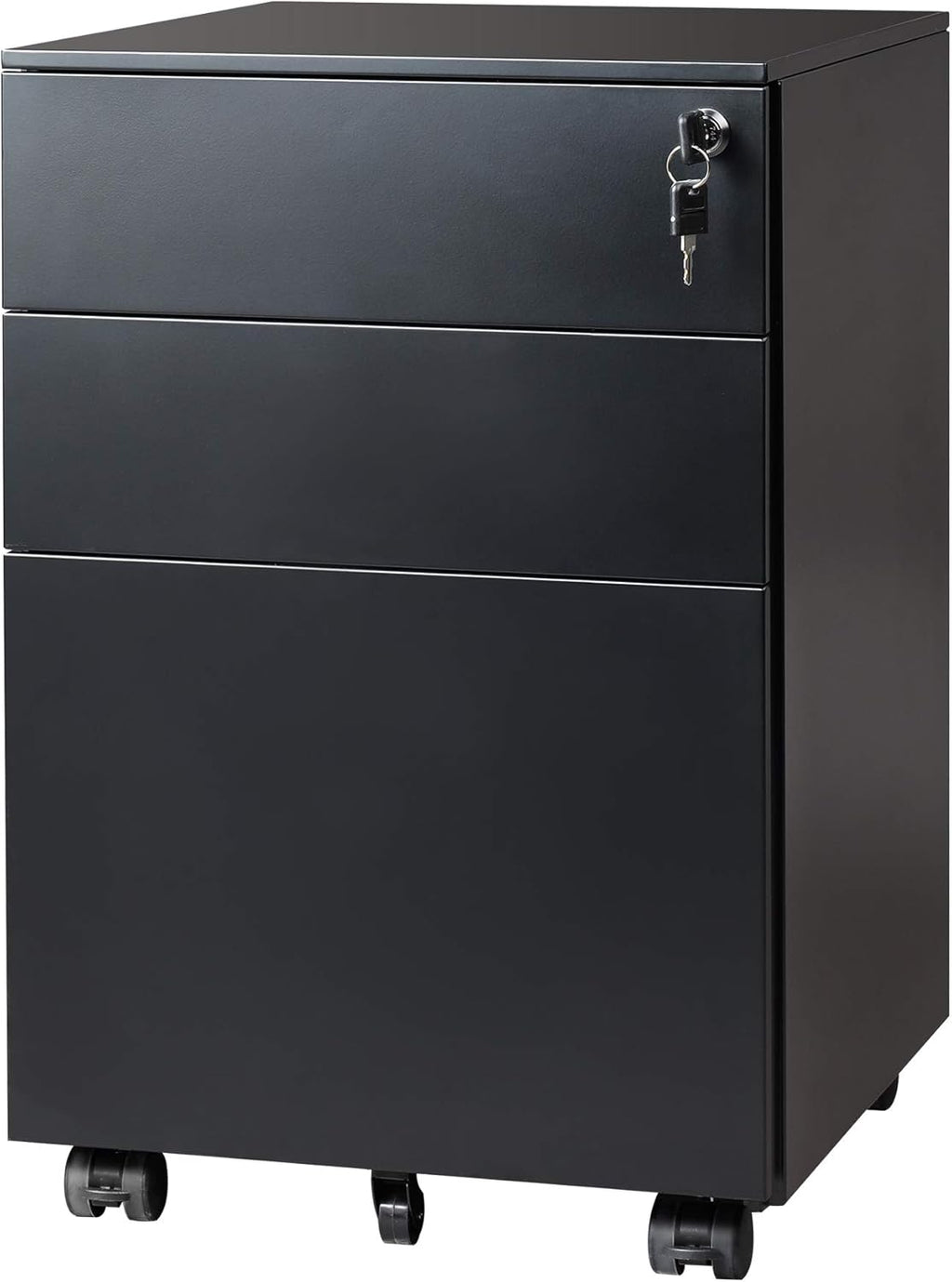 Black 3 Drawer Rolling Locking File Cabinet G462021