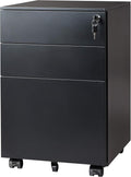 Black 3 Drawer Rolling Locking File Cabinet G462021