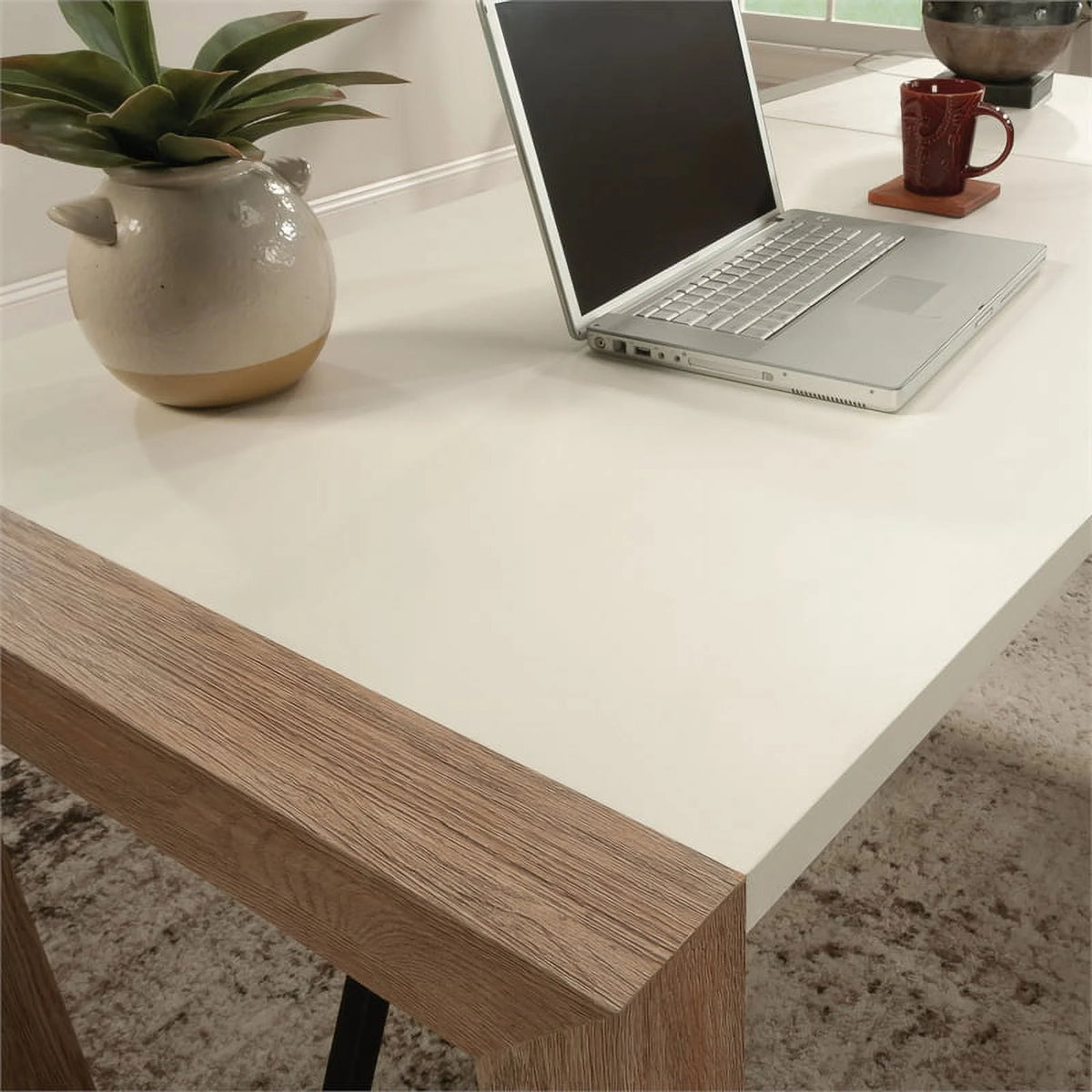L-Desk in Brushed Oak Finish V3190