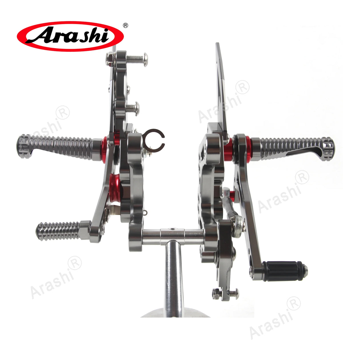 Adjustable Motorcycle Foot Pegs Footrest Gray O73041