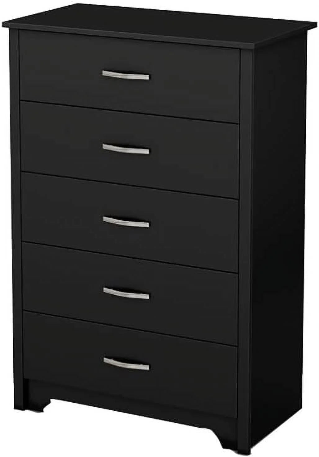 Black 5 Drawer Wood Dresser M69601