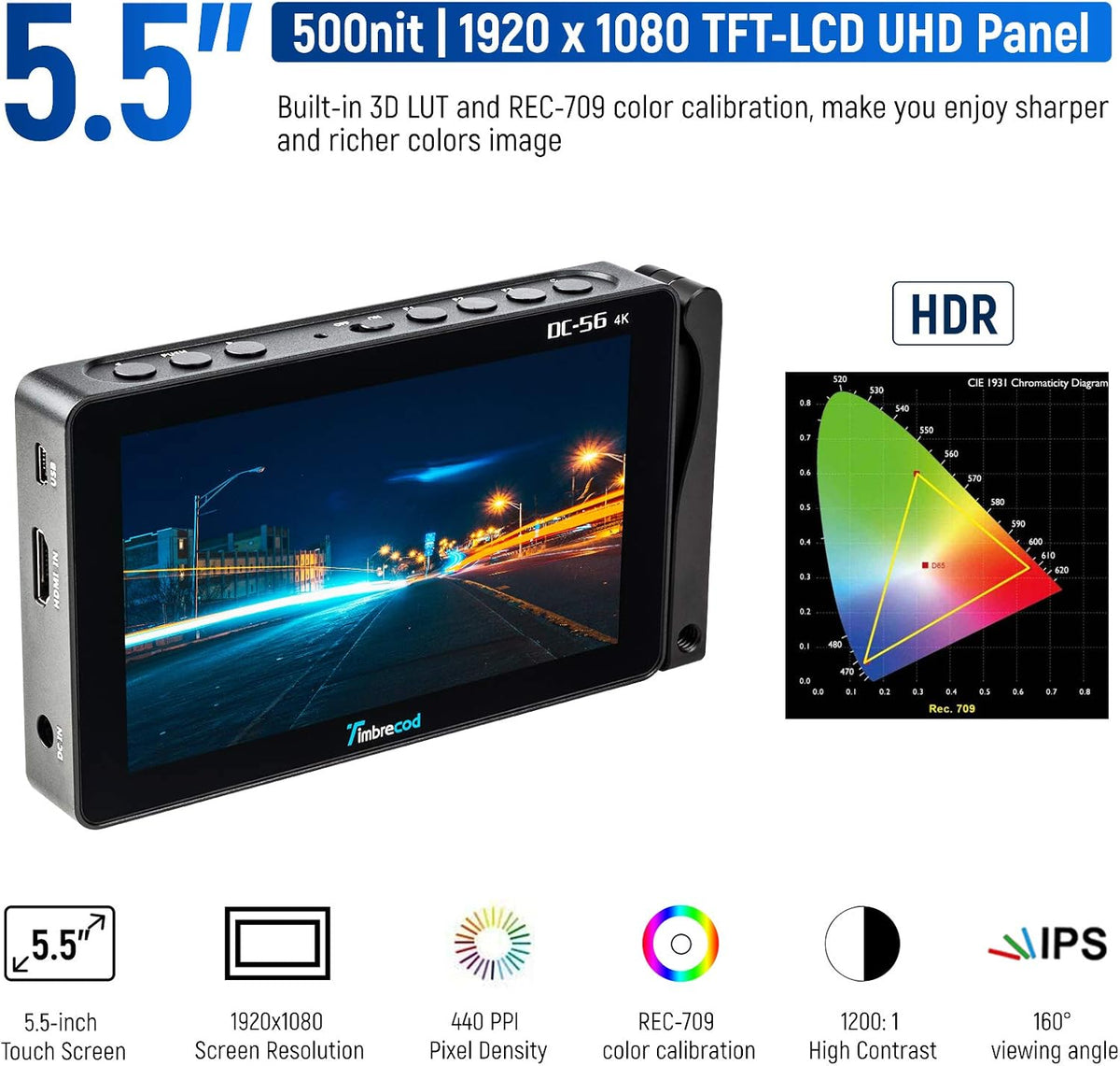 7" Touch Screen Camera Video Monitor Z16936