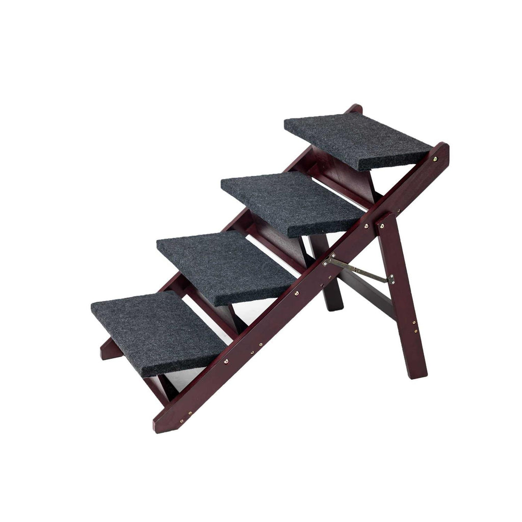 Foldable 4 Levels Wooden Pet Stairs & Ramp Q209909