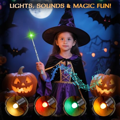 Light Up Magic Wand with Sounds & 4 Color Lights 4PCS W51391