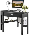 White Corner Desk with Drawer Shelves C635