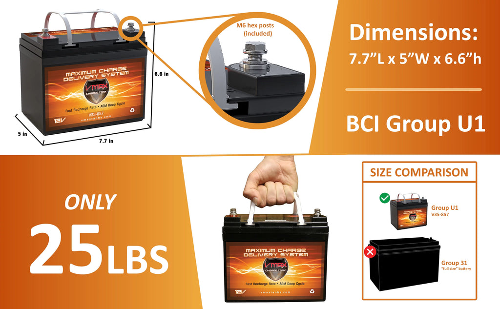 12V 35AH AGM Deep Cycle U1 Battery K858
