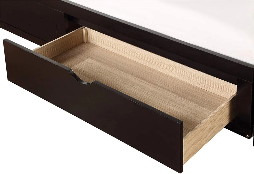 Espresso Wood Daybed with Two Storage Drawers U38946