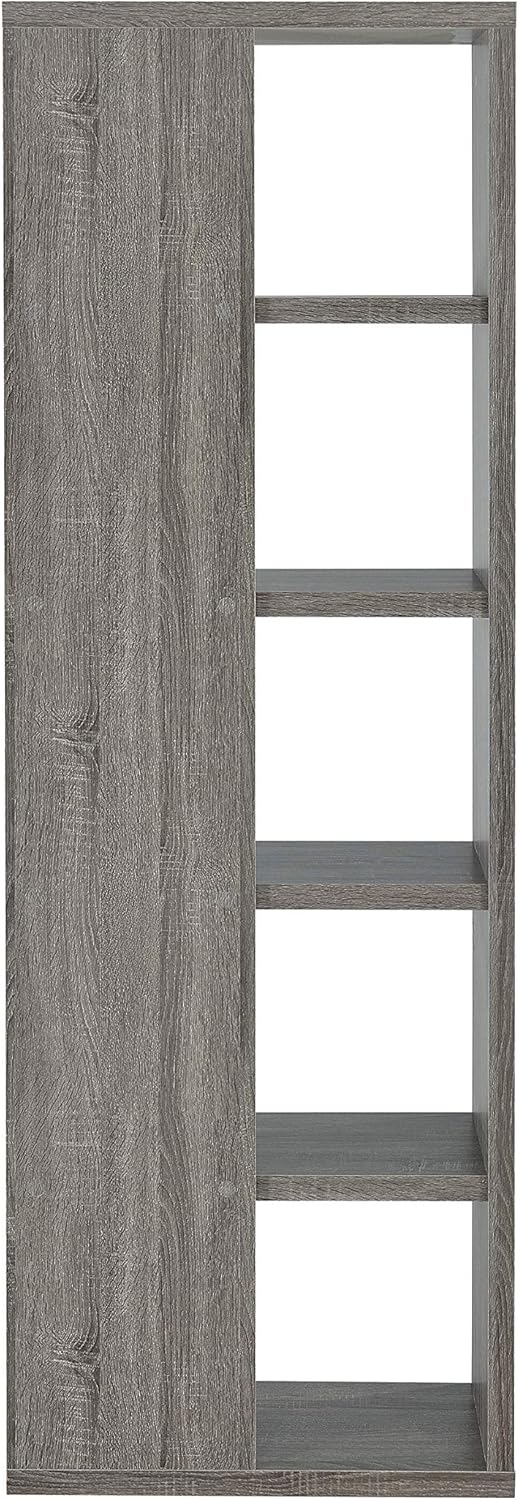 5-Tier Weathered Grey Bookcase O366