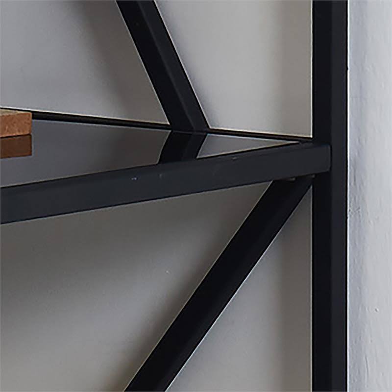 Black 3-Shelf Corner Bookcase Q13218