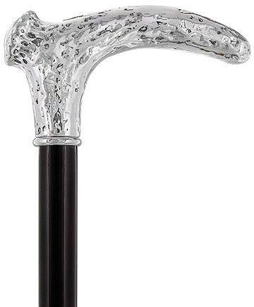 Silver Stag Horn Replica Walking Cane with Black Beechwood Shaft H753424