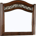 Wooden Mirror with Carvings and Molded Details E995