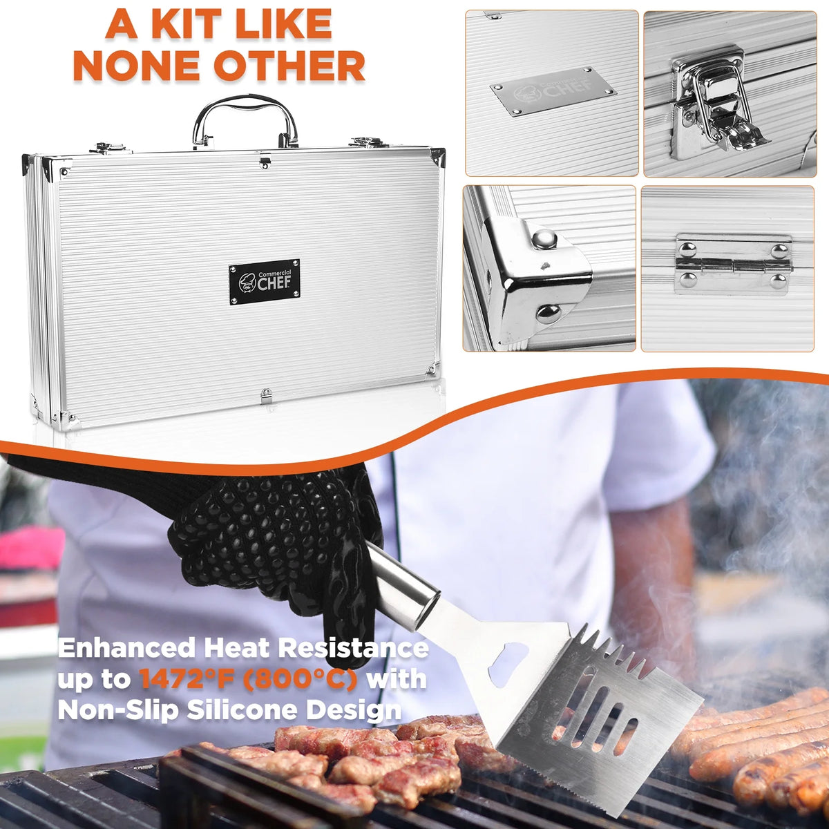 25 Piece Stainless Steel Barbeque Grill Tool Set K750587