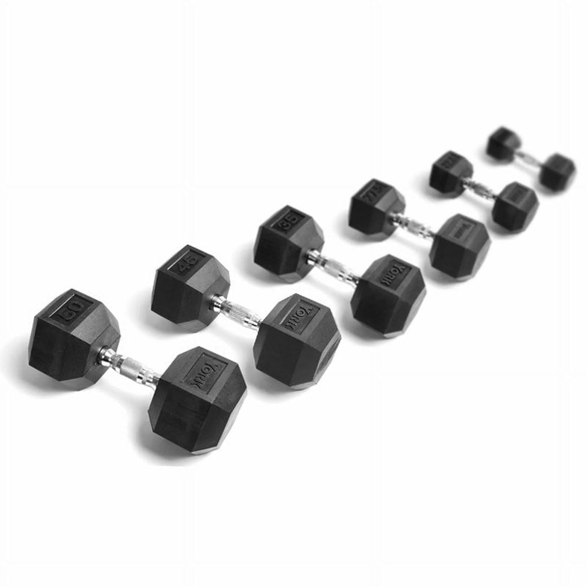 Rubber Dumbbell Set 5-50 lbs. B83002