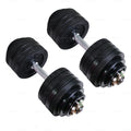 Adjustable Dumbbell Weight Set of 2 Black Cast Iron A21458