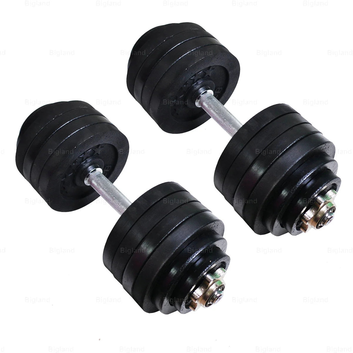 Adjustable Dumbbell Weight Set of 2 Black Cast Iron A21458