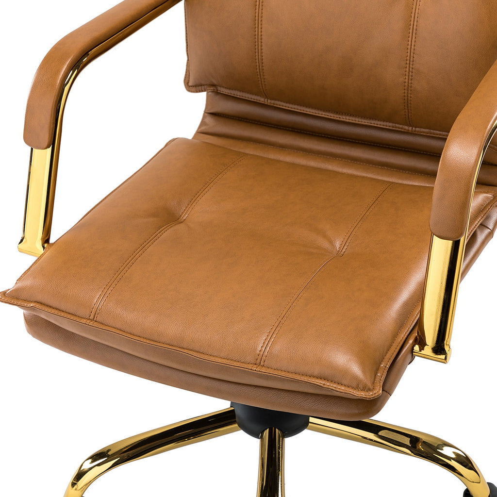 Vegan Leather Tufted Mid Back Task Chair X607295