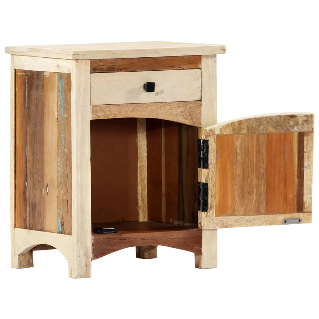 Bedside Cabinet Solid Reclaimed Wood V437